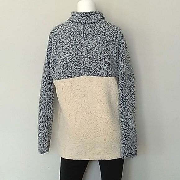 Time And Tru Fuzzy Warm Pullover Zip Mock Neck Sweater. Sz 4-6 (Oversized) - Picture 6 of 8